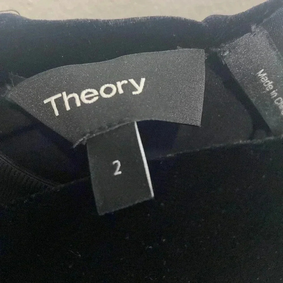 NWT THEORY Corset Luxe Velvet Sheath Dress in black size 8 - Picture 8 of 10